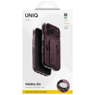 9. Etui UNIQ Heldro Air Magclick Charging na iPhone 18 Pro / 17 Pro - burgundowe