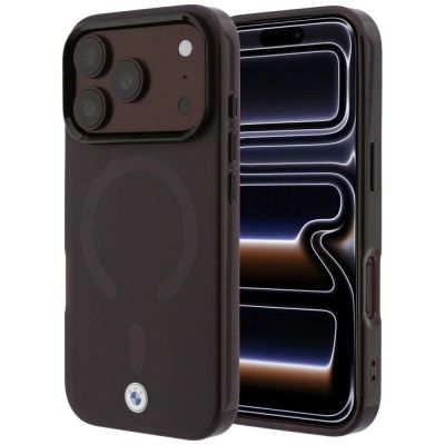 Etui BMW Sign Frosted IML & Metal Logo MagSafe na iPhone 18 Pro Max / 17 Pro Max - burgundowe