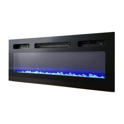 7. Szafka RTV EVA z kominkiem elektrycznym 180x40x52 grafit/grafit połysk