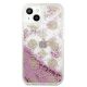 3. Etui Guess Peony Liquid Glitter na iPhone 13 mini - różowe