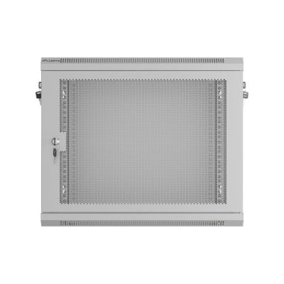 13. Szafa instalacyjna rack wisząca 19" 9U 600X450 szara drzwi perforowane Lanberg (flat pack)