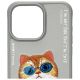 3. Etui Nimmy Glasses Cool Cat na iPhone 15 Pro - szare