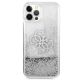 3. Etui Guess 4G Big Liquid Glitter na iPhone 12 Pro Max - srebrne