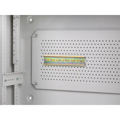 14. Szafa instalacyjna Lanberg rack wisząca 19" 4U+3U 540x200 niskoprofilowa szara (złożona)