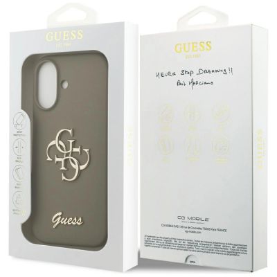 8. Etui Guess Silicone Big 4G Script na iPhone 17 - brązowe