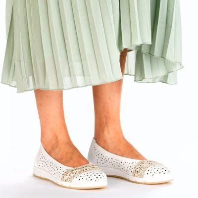 21. Baleriny damskie ażurowe komfortowe białe Rieker  L3062-80