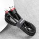 6. Baseus Cafule Cable wytrzymały nylonowy kabel przewód USB / micro USB 2A 3M czarno-czerwony (CAMKLF-H91)