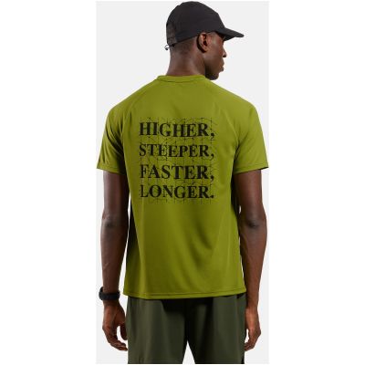 Koszulka z krótkim rękawem męska ODLO T-shirt crew neck s/s ESSENTIAL PRINT zielona