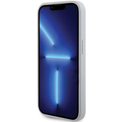5. Etui Guess Strass Metal Logo na iPhone 15 Pro - srebrne