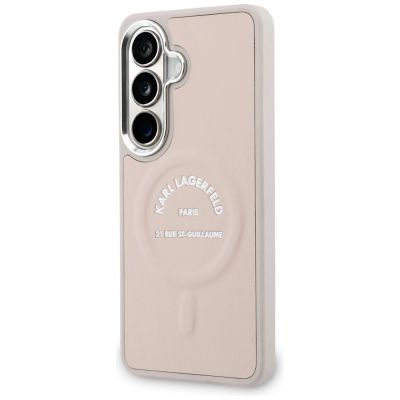 2. Etui Karl Lagerfeld Embossed Ring RSG Logo MagSafe na Samsung Galaxy S26+ - różowe