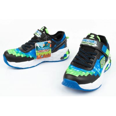 14. Buty Skechers Minecraft LED Jr 402204L/BBLM