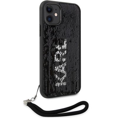 4. Etui Karl Lagerfeld Sequins Cord na iPhone 11 / Xr - srebrne