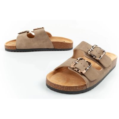8. Lee Cooper buty laczki damskie klapki wsuwane khaki wygodne lekkie