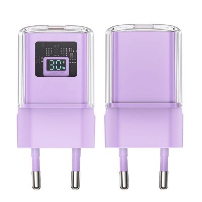 3. Ładowarka Acefast A53 PD 30W GaN USB-C z wyświetlaczem - fioletowa