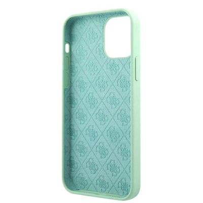 7. Etui Guess Metal Logo Script na iPhone 12 Pro Max 6,7" - zielone