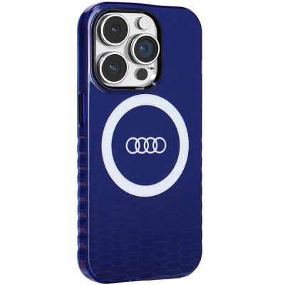 6. Etui Audi IML Big Logo MagSafe na iPhone 14 Pro - niebieskie