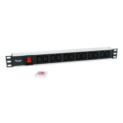 4. Equip 333318 rozdzielacz zasilania PDU 12 x gniazdo sieciowe 1U Czarny, Srebrny