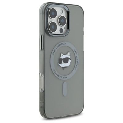 4. Etui Karl Lagerfeld IML Metal Choupette Head MagSafe na iPhone 16 Pro Max - czarne