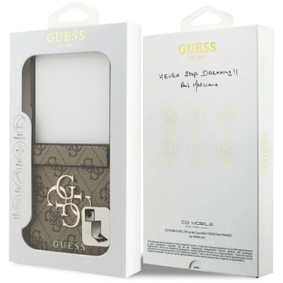 8. Etui Guess Big 4G Logo Classic Logo na Samsung Galaxy Z Flip 7 - brązowe