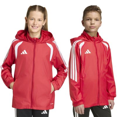 2. Kurtka dla dzieci adidas Tiro 26 League Windbreaker czerwona JY9724