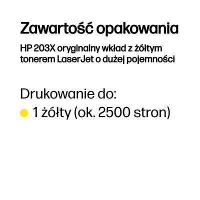 16. HP LaserJet 203X oryginalny wkład z żółtym tonerem o dużej pojemności