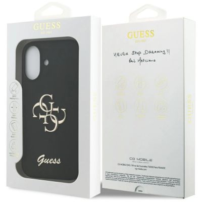 8. Etui Guess Silicone Big 4G Script na iPhone 17 - czarne