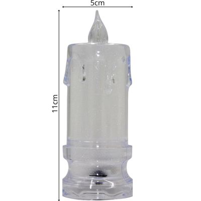 14. ŚWIECA DEKORACYJNA 5x11CM ZDOBIONA LED