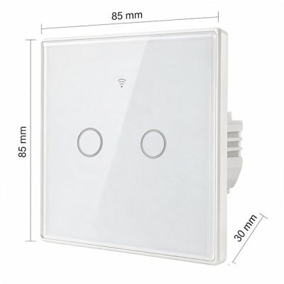13. QOLTEC WŁĄCZNIK/WYŁĄCZNIK ŚWIATŁA | DOTYKOWY 2-KANAŁOWY | WI-FI | TIMER | TUYA | BIAŁY