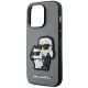 6. Etui Karl Lagerfeld Saffiano Karl & Choupette na iPhone 14 Pro 6- srebrne
