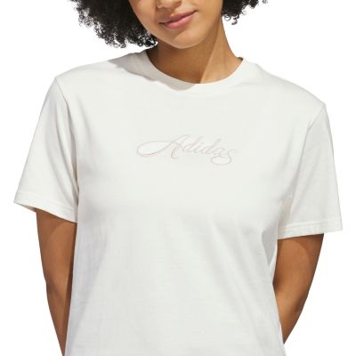 4. Koszulka damska adidas Cursive Wordmark Graphic biała KQ6404