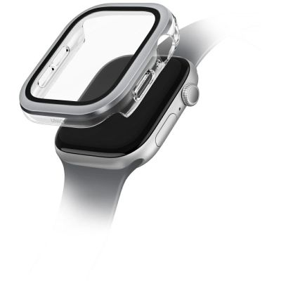 Etui ze szkłem hartowanym UNIQ Voute na Apple Watch 10 42 mm - srebrne