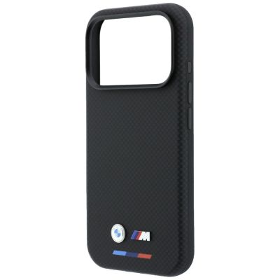 6. Etui BMW M Quadrille Kevlar Tricolor & Metal Logo MagSafe na iPhone 17 Pro Max / 18 Pro Max - czarne