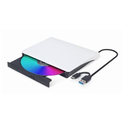 3. GEMBIRD ZEWNĘTRZNA NAGRYWARKA DVD 8X, CD 24X USB 3.1 SLIM CZARNO-BIAŁA