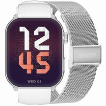 Smartwatch Damski GRAVITY GT28-10 Pasek + Bransoleta Biało Srebrny