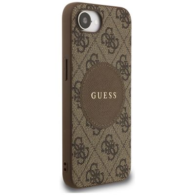 4. Etui Guess 4G Circle Classic Logo MagSafe na iPhone 16e - brązowe