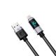 4. Kabel Orico LDA2L USB-A do Lightning 12 W z wyświetlaczem LED 0.5 m - czarno-srebrny