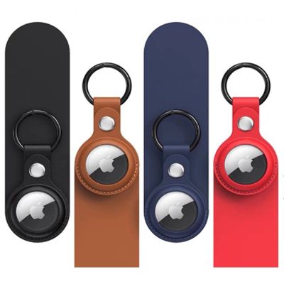 2. Etui do Apple AirTag z ekoskóry - czarne, brązowe, czerwone, niebieskie - 4 sztuki
