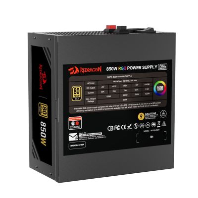 8. REDRAGON GC-PS007-1-V2 850W 80 Plus Gold LED moduł zasilaczy Czarny