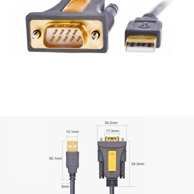 4. Ugreen kabel adapter USB-A - DB9 RS-232 1.5m szary (CR104)