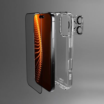8. Zestaw SBS z technologią D3O na iPhone 16 Pro Max – etui + szkło ochronne na ekran i aparat - przezroczyste