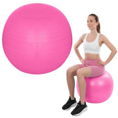 13. PIŁKA GIMNASTYCZNA DO ĆWICZEŃ FITNESS 75CM ANTIBURST RÓŻOWA