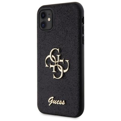 2. Etui Guess Glitter Script Big 4G na iPhone 11 / Xr - czarne