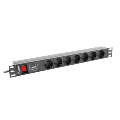 Listwa RACK, zasilająca Lanberg PDU-07F-0200-IEC-BK (7 x UTE; 10 A; 2m; kolor czarny)