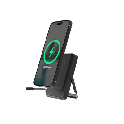 5. GEMBIRD BEZPRZEWODOWY POWERBANK MAGNETYCZNY 15 W ZE ZINTEGROWANĄ PODSTAWKĄ 10000 MAH, CZARNY
