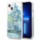 Etui Guess Flower Liquid Glitter na iPhone 13 mini - zielone