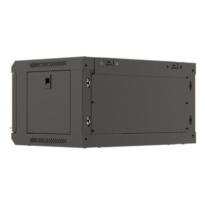 13. Szafa instalacyjna rack wisząca 19" 4U 540x350 czarna drzwi przeszklone LANBERG (flat pack)
