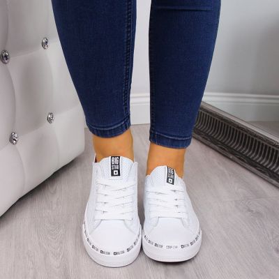 3. Trampki niskie ażurowe  Big Star W FF274024 białe