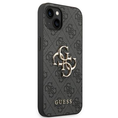 4. Etui Guess 4G Big Metal Logo na iPhone 14 / 15 Plus - szare