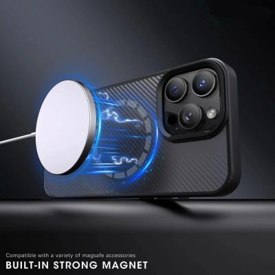 3. Etui Wozinsky Carbon Fibre Case z MagSafe na Samsung Galaxy S25+ - szare