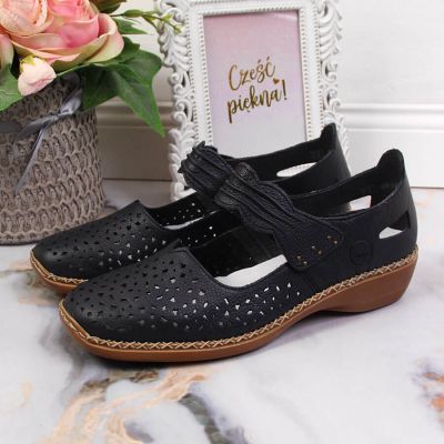 2. Półbuty skórzane Rieker W RKR139 granatowe